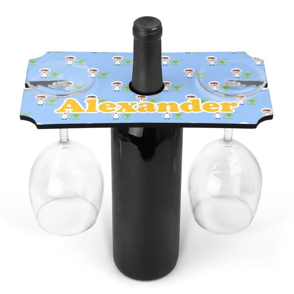 Custom Boy's Astronaut Wine Bottle & Glass Holder (Personalized)