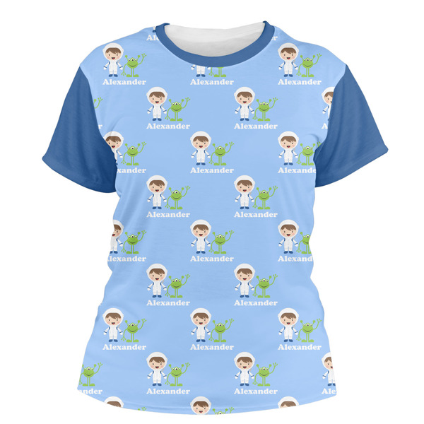 Custom Boy's Astronaut Women's Crew T-Shirt (Personalized)