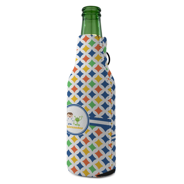 Boy's Astronaut Zipper Bottle Cooler - ANGLE (bottle)