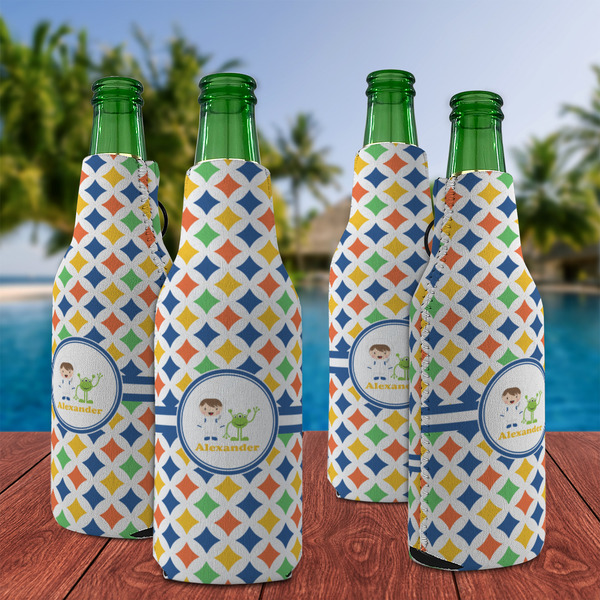 Boy's Astronaut Zipper Bottle Cooler - Set of 4 - LIFESTYLE