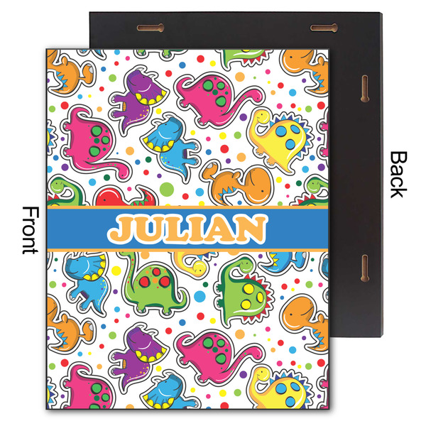 Dinosaur Print 11x14 Wood Print - Front & Back View