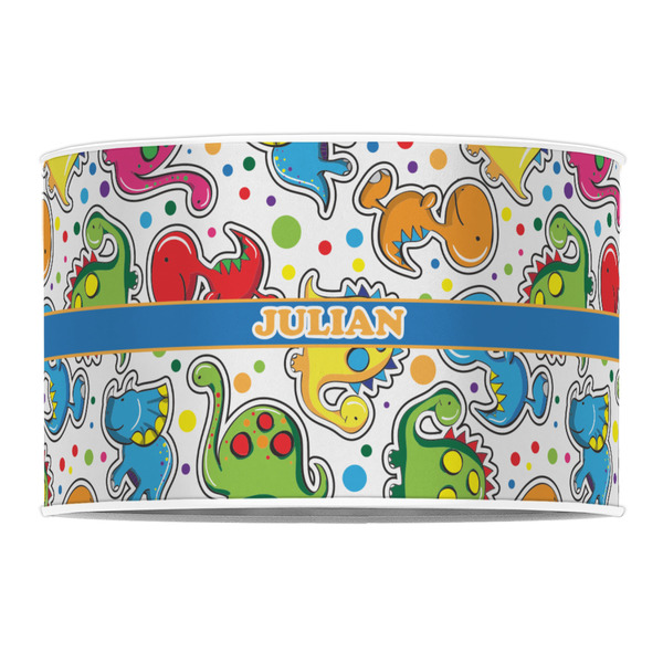 Dinosaur Print 12" Drum Lampshade - FRONT (Poly Film)