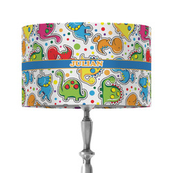Dinosaur Print 12" Drum Lamp Shade - Fabric (Personalized)
