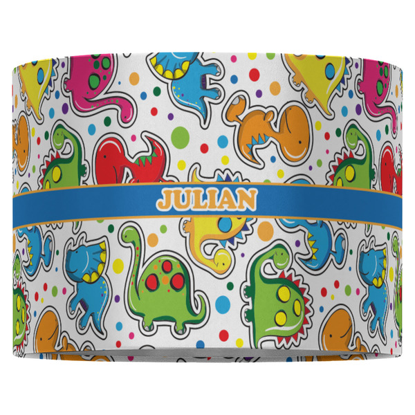 Dinosaur Print 16" Drum Lampshade - FRONT (Fabric)