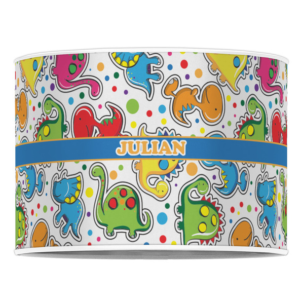 Dinosaur Print 16" Drum Lampshade - FRONT (Poly Film)