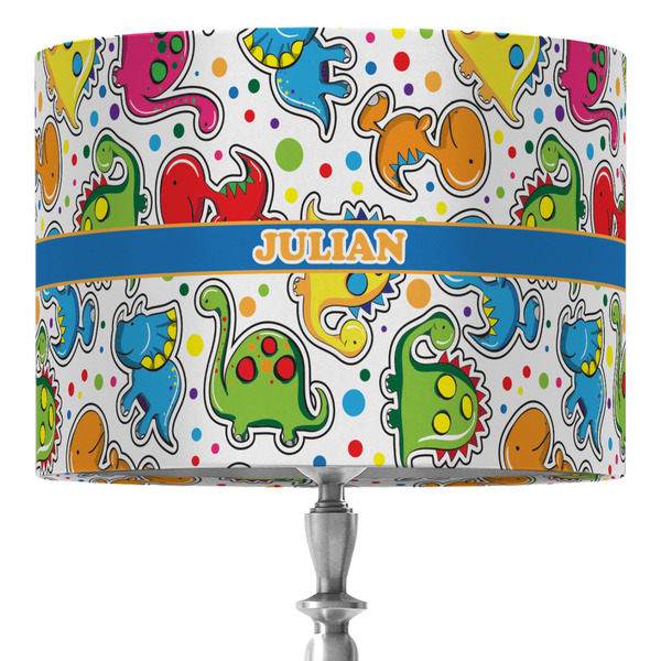 Custom Dinosaur Print 16" Drum Lamp Shade - Fabric (Personalized)