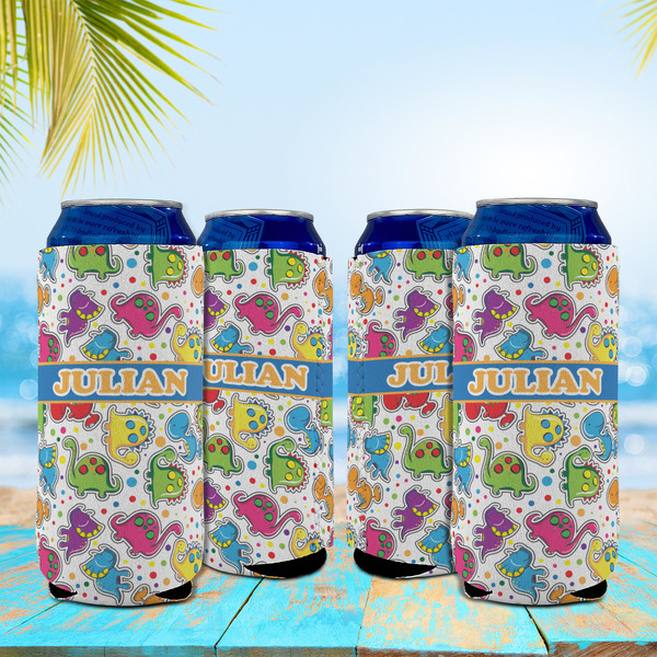 Dinosaur Print 16oz Can Sleeve - Set of 4 - LIFESTYLE