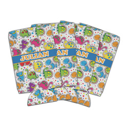 Dinosaur Print Can Cooler (16 oz) - Set of 4 (Personalized)