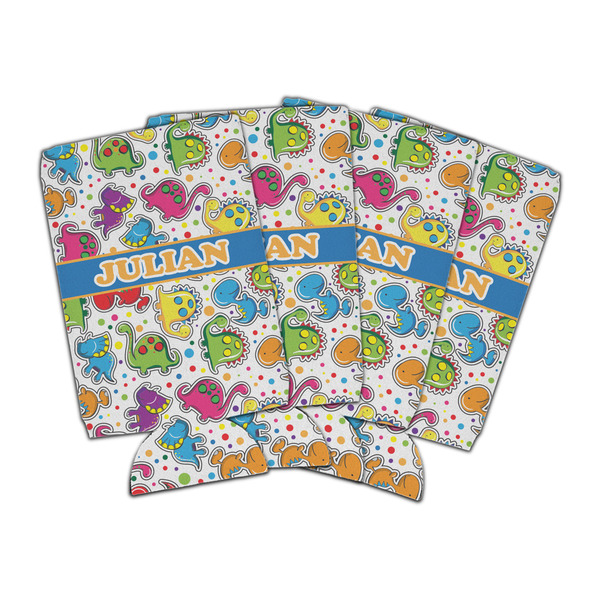 Custom Dinosaur Print Can Cooler (16 oz) - Set of 4 (Personalized)