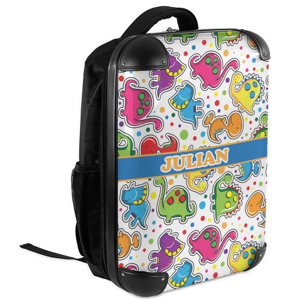 Dinosaur Print 18" Hard Shell Backpacks - ANGLED VIEW