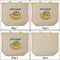 Dinosaur Print 3 Reusable Cotton Grocery Bags - Front & Back View