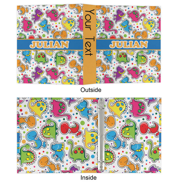 Dinosaur Print 3 Ring Binders - Full Wrap - 1" - APPROVAL