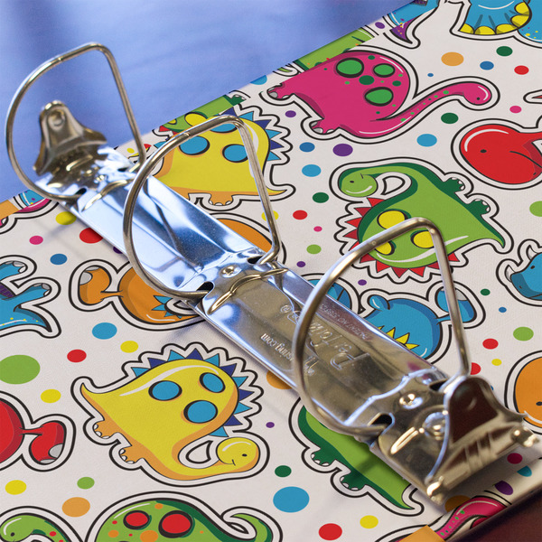 Dinosaur Print 3 Ring Binders - Full Wrap - 2" - DETAIL