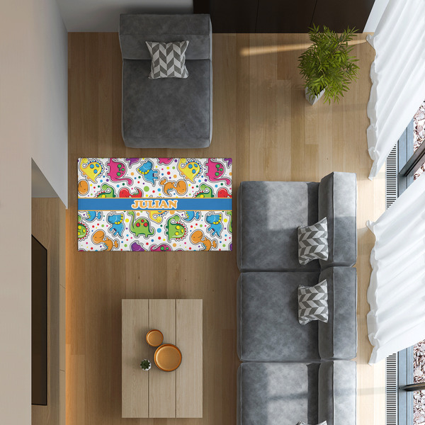 Dinosaur Print 3'x5' Indoor Area Rugs - IN CONTEXT