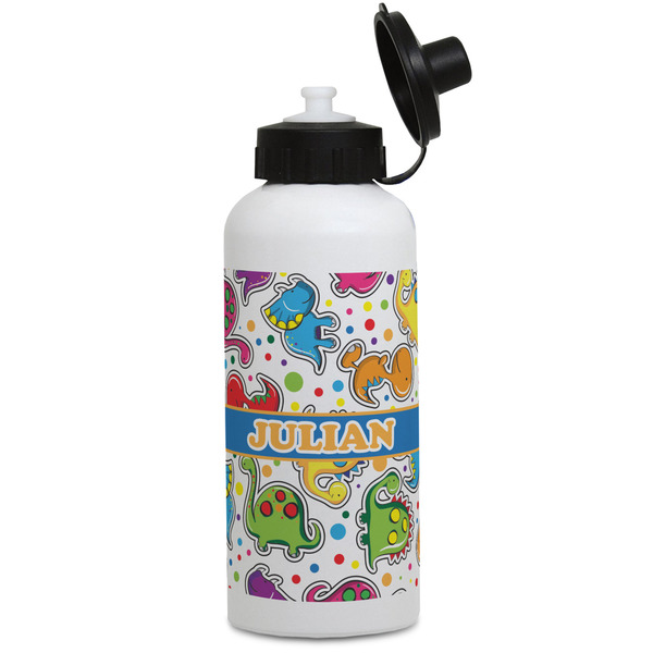 Custom Dinosaur Print Water Bottles - Aluminum - 20 oz - White (Personalized)