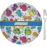 Dinosaur Print 8" Glass Appetizer / Dessert Plates - Single or Set (Personalized)