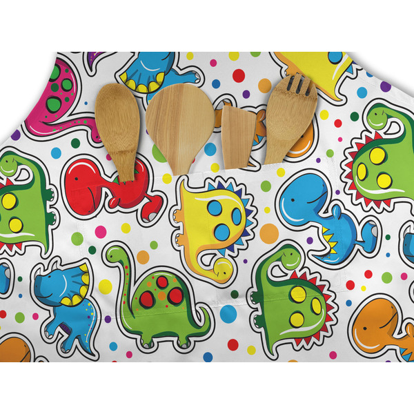 Dinosaur Print Apron - Pocket Detail with Props