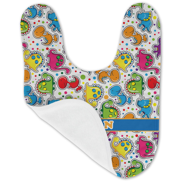 Dinosaur Print Baby Bib - AFT folded