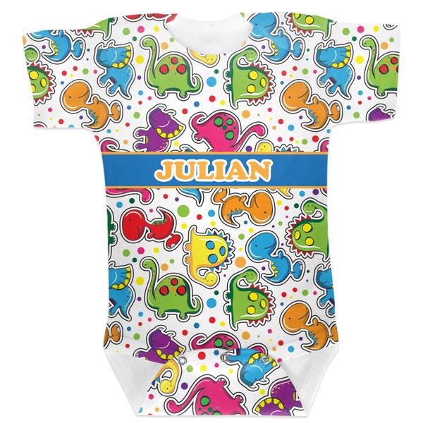 Custom Dinosaur Print Baby Bodysuit 0-3 (Personalized)