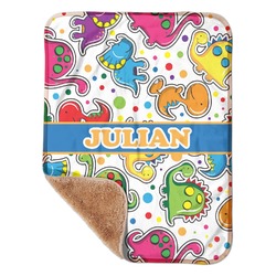Dinosaur Print Sherpa Baby Blanket - 30" x 40" w/ Name or Text
