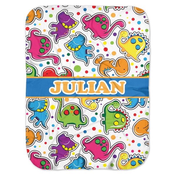 Custom Dinosaur Print Baby Swaddling Blanket (Personalized)