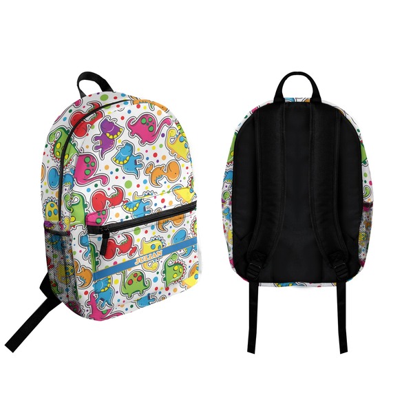 Dinosaur Print Backpack front and back - Apvl