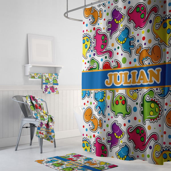 Dinosaur Print Bath Towel Sets - 3-piece - In Context