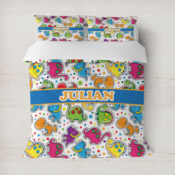 Custom Dinosaur Print Duvet Cover (Personalized)