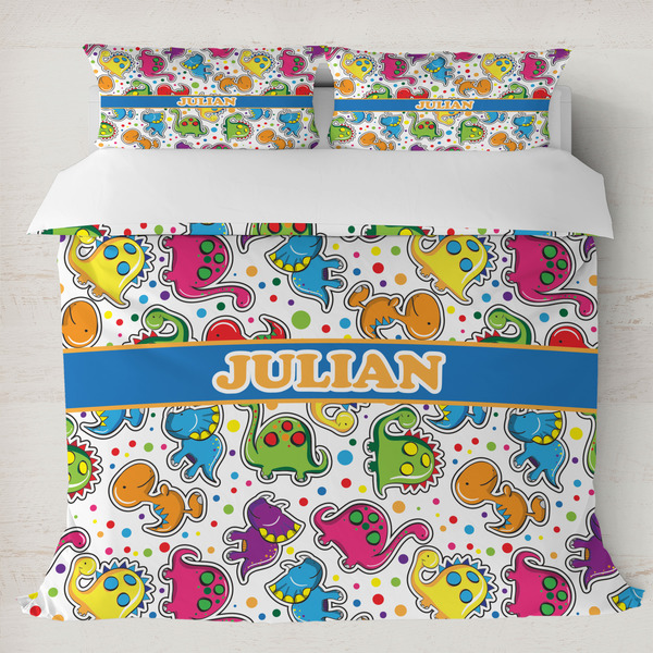Custom Dinosaur Print Duvet Cover Set - King (Personalized)