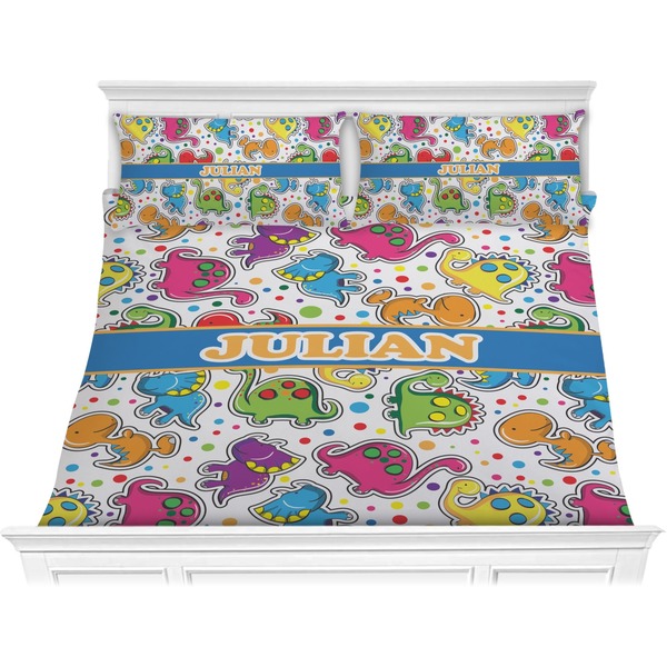 Custom Dinosaur Print Comforter Set - King (Personalized)