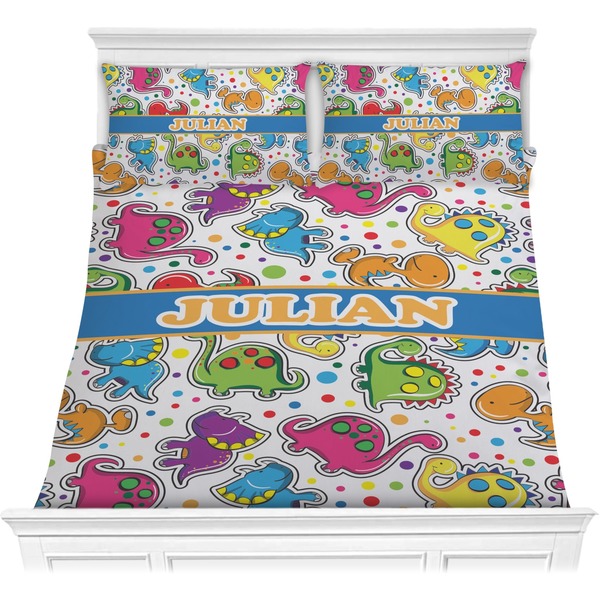 Custom Dinosaur Print Comforter Set - Full / Queen (Personalized)