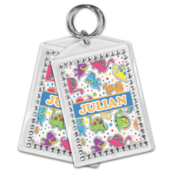 Dinosaur Print Bling Keychain - MAIN