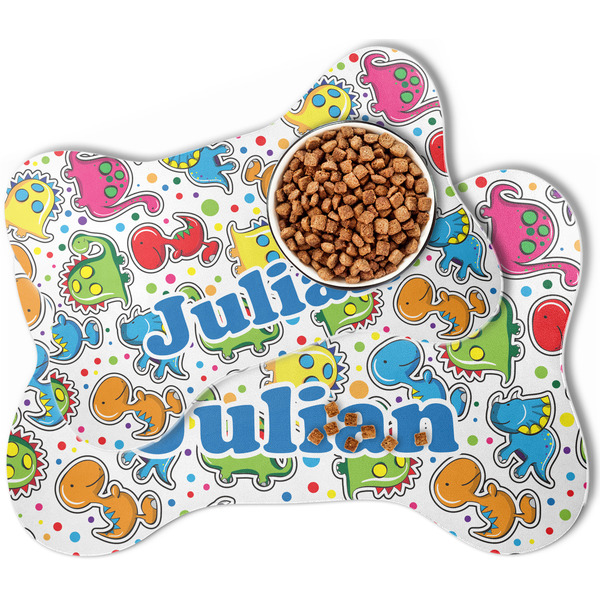 Dinosaur Print Bone Shaped Dog Mats - MAIN