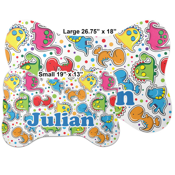 Dinosaur Print Bone Shaped Mat Comparison