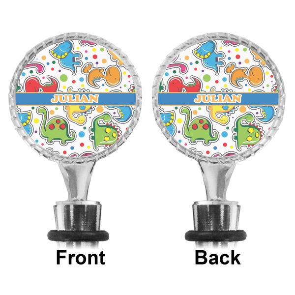 Dinosaur Print Bottle Stopper - Front and Back