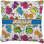 Dinosaur Print Faux-Linen Throw Pillow 20" (Personalized)