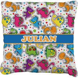 Dinosaur Print Faux-Linen Throw Pillow 26" (Personalized)