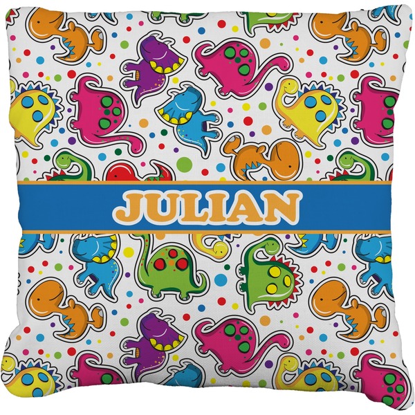 Custom Dinosaur Print Faux-Linen Throw Pillow 26" (Personalized)