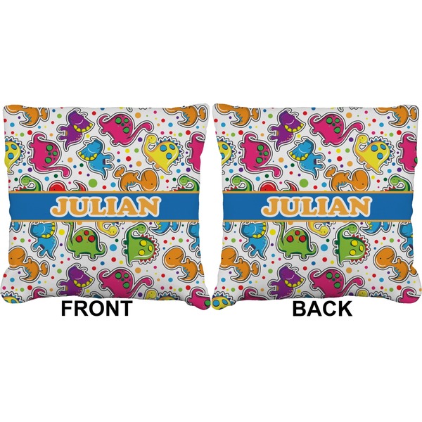 Dinosaur Print Burlap Pillow Approval