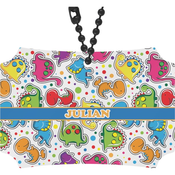 Custom Dinosaur Print Rear View Mirror Ornament (Personalized)