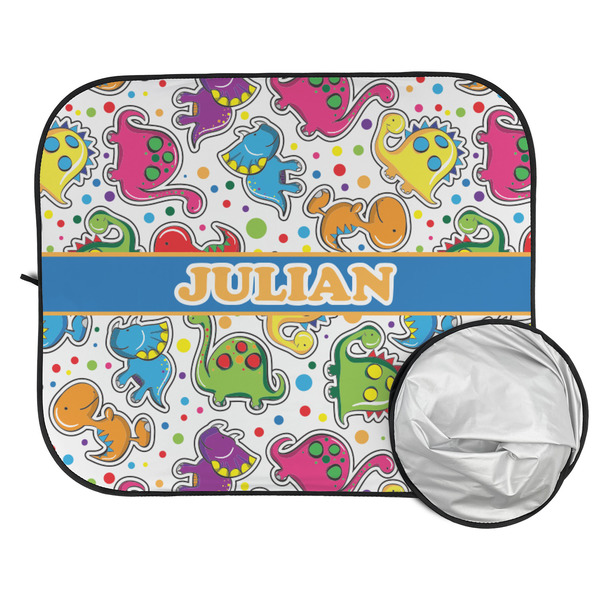 Dinosaur Print Car Sun Shades - FOLDED & UNFOLDED