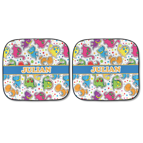 Dinosaur Print Car Sun Shades - FRONT