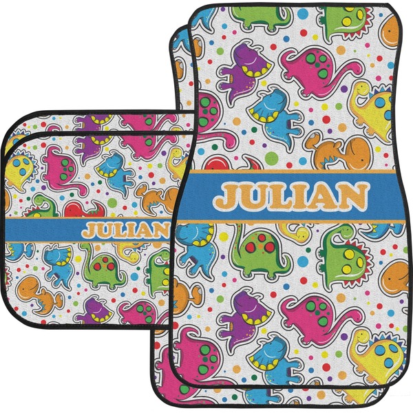 Custom Dinosaur Print Car Floor Mats Set - 2 Front & 2 Back (Personalized)
