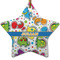 Dinosaur Print Star Ceramic Ornament w/ Name or Text
