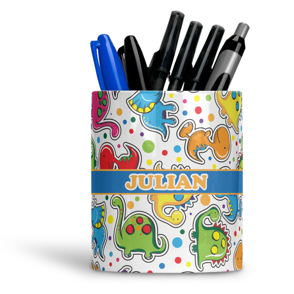 Custom Dinosaur Print Ceramic Pen Holder