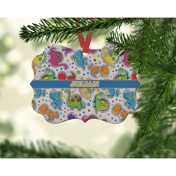 Dinosaur Print Christmas Ornament (On Tree)