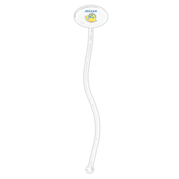 Dinosaur Print Clear Plastic 7" Stir Stick - Oval - Single Stick