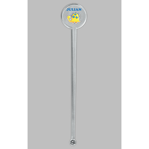Dinosaur Print Clear Plastic 7" Stir Stick - Round - Single Stick
