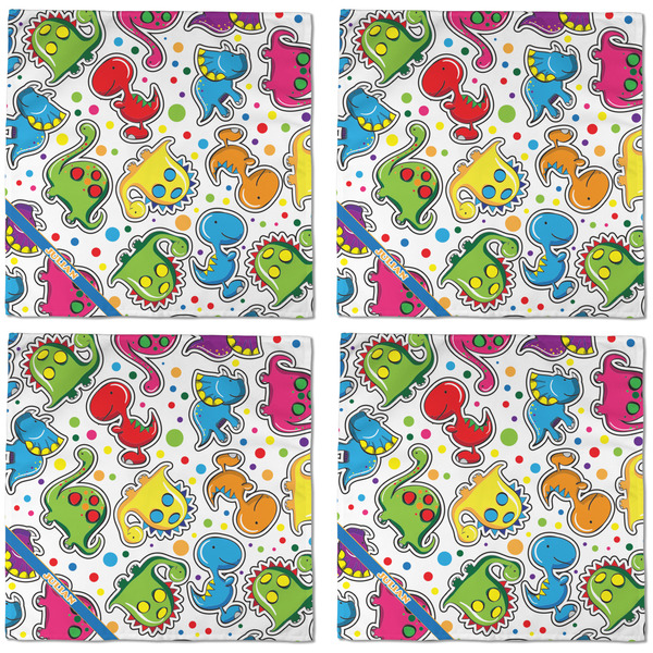 Dinosaur Print Cloth Napkins - Personalized Dinner (APPROVAL) Set of 4