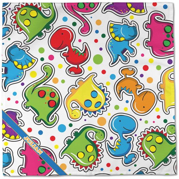 Dinosaur Print Cloth Napkins - Personalized Dinner (Full Open)